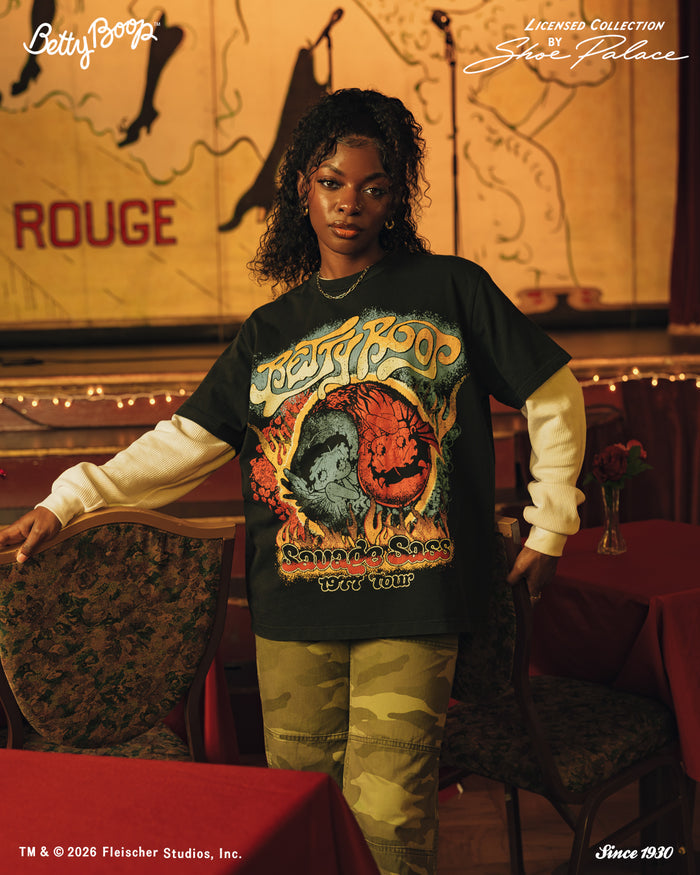 SP x Betty Boop Savage Sass Mens Shot Sleeve Shirt (Black/Blue)