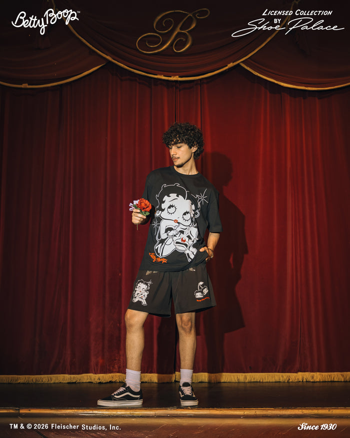 SP x Betty Boop Smile Now Cry Later Hybrid Mens Shorts (Black/White)