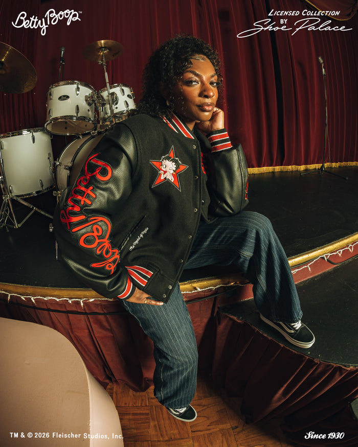 SP x Betty Boop Varsity Mens Jacket (Black/Red)