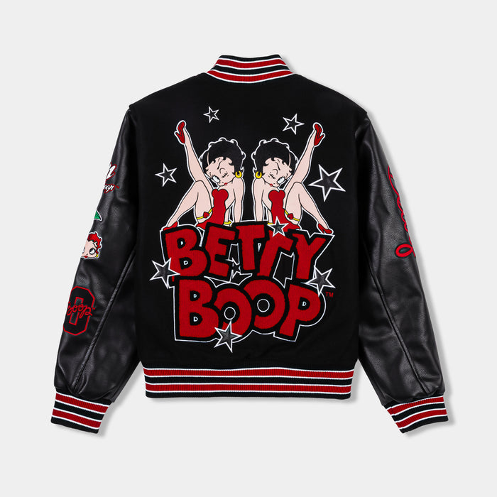 SP x Betty Boop Varsity Mens Jacket (Black/Red)
