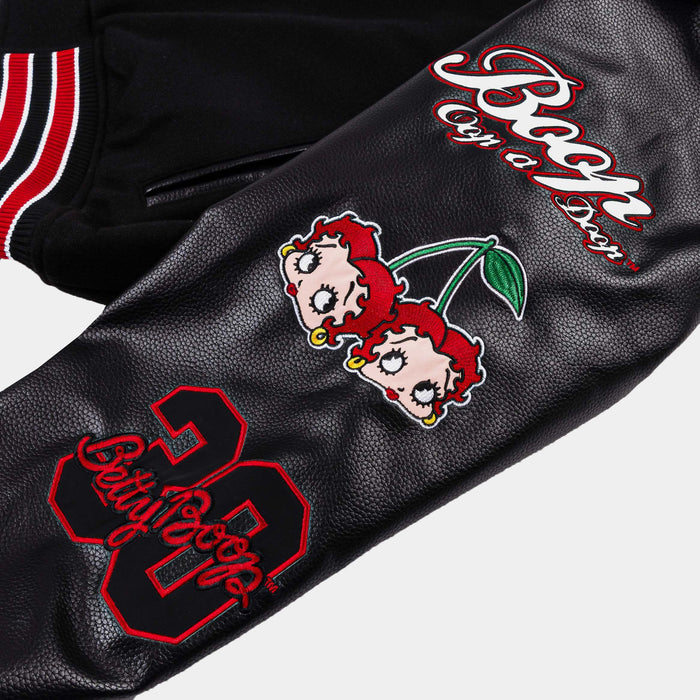 SP x Betty Boop Varsity Mens Jacket (Black/Red)