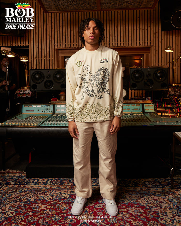 SP x Bob Marley Lions Soccer Long Sleeve Mens Jersey (Beige/Green)