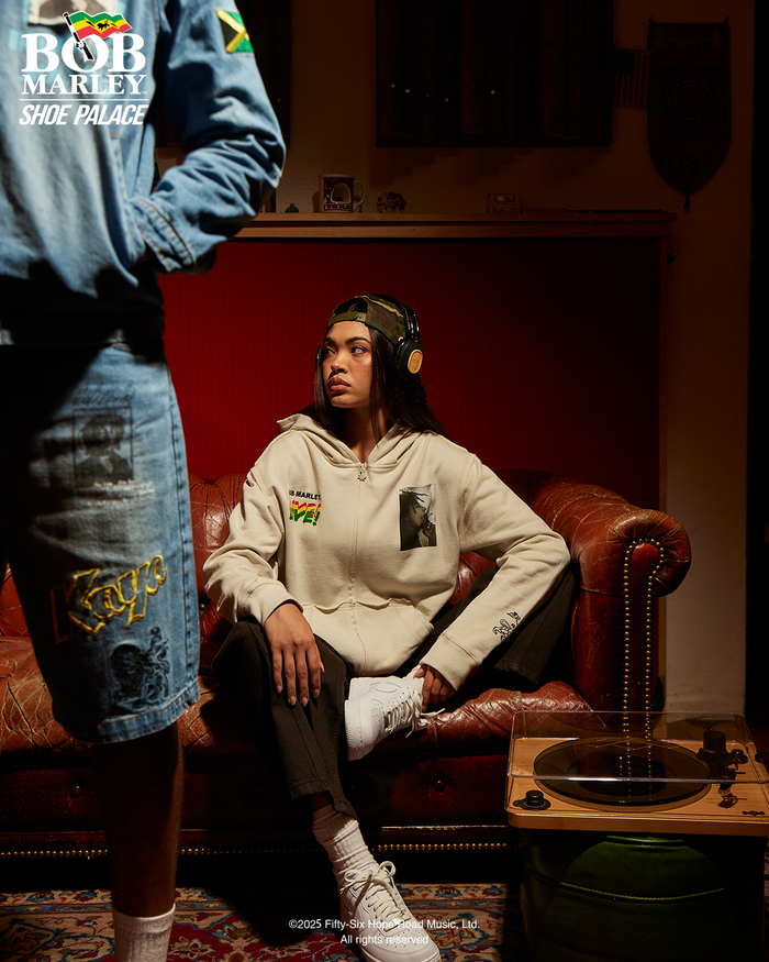 SP x Bob Marley Live Zip Up Mens Hoodie (Beige/Black)