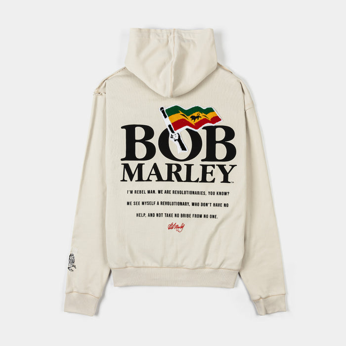 SP x Bob Marley Live Zip Up Mens Hoodie (Beige/Black)