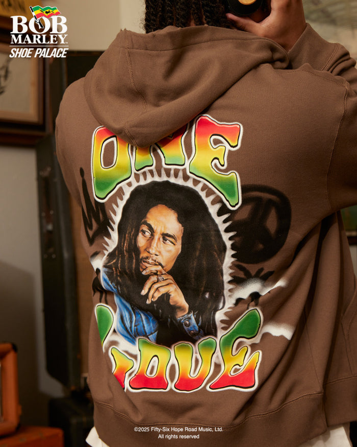 SP x Bob Marley One Love Zip Up Fleece Mens Hoodie (Brown/Multi Color)