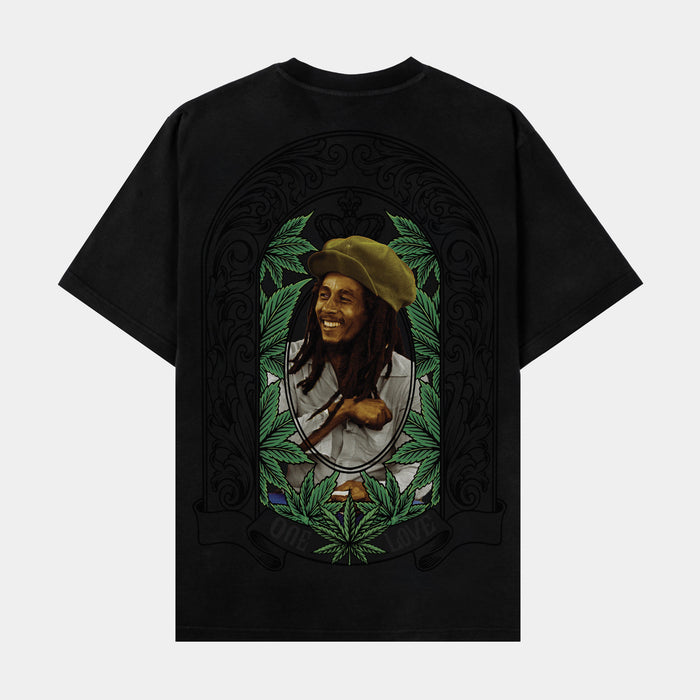 SP x Bob Marley Portrait Washed Mens Short Sleeve Shirt (Black/Green)
