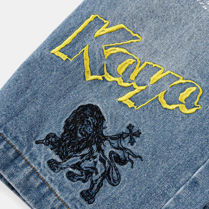 SP x Bob Marley Work Washed Denim Mens Shorts (Blue/Yellow)