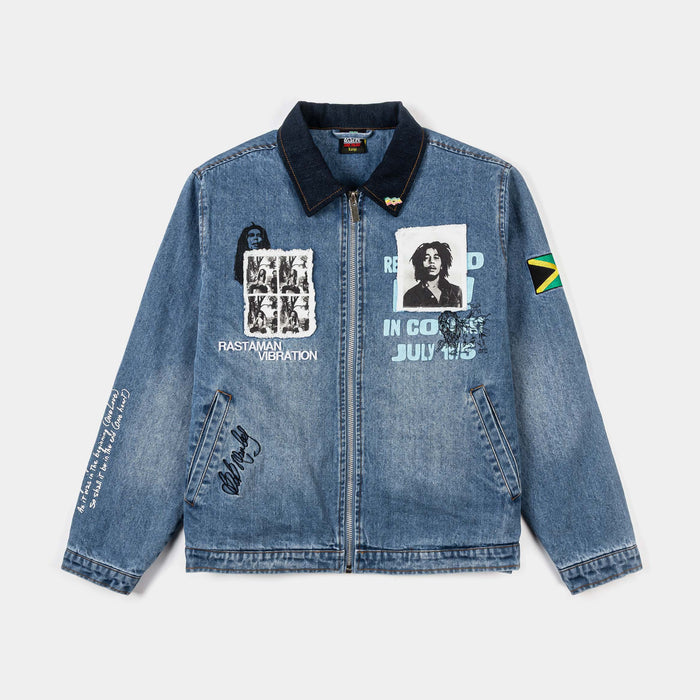 SP x Bob Marley Work Washed Mens Jacket (Blue/Yellow)