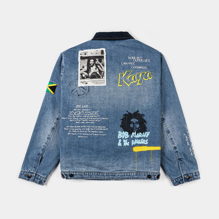 SP x Bob Marley Work Washed Mens Jacket (Blue/Yellow)
