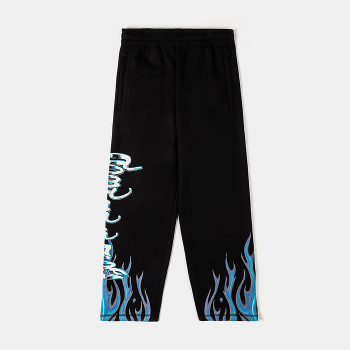 SP x Boyz N The Hood Flames Fleece Mens Sweatpants (Black/Blue)