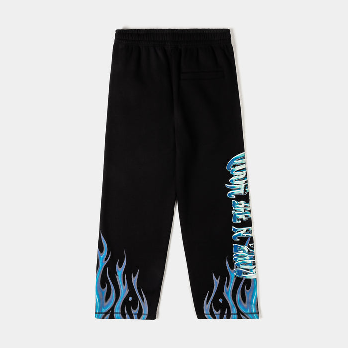 SP x Boyz N The Hood Flames Fleece Mens Sweatpants (Black/Blue)