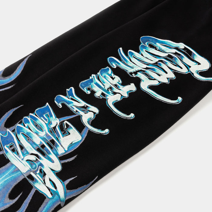 SP x Boyz N The Hood Flames Fleece Mens Sweatpants (Black/Blue)