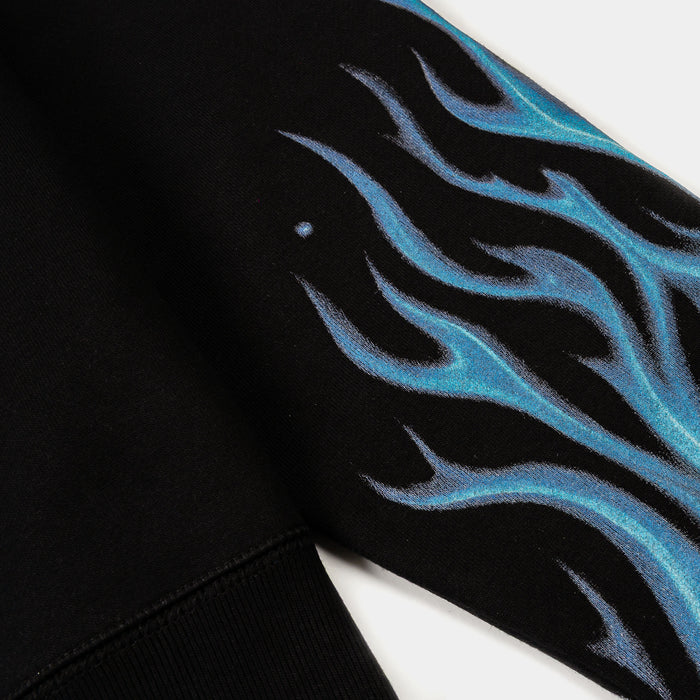 SP x Boyz N The Hood Flames Pullover Mens Hoodie (Black/Blue)