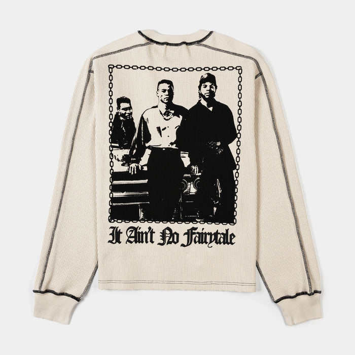 SP x Boyz N The Hood No FairyTale Thermal Mens Long Sleeve Shirt (Cream/Black)