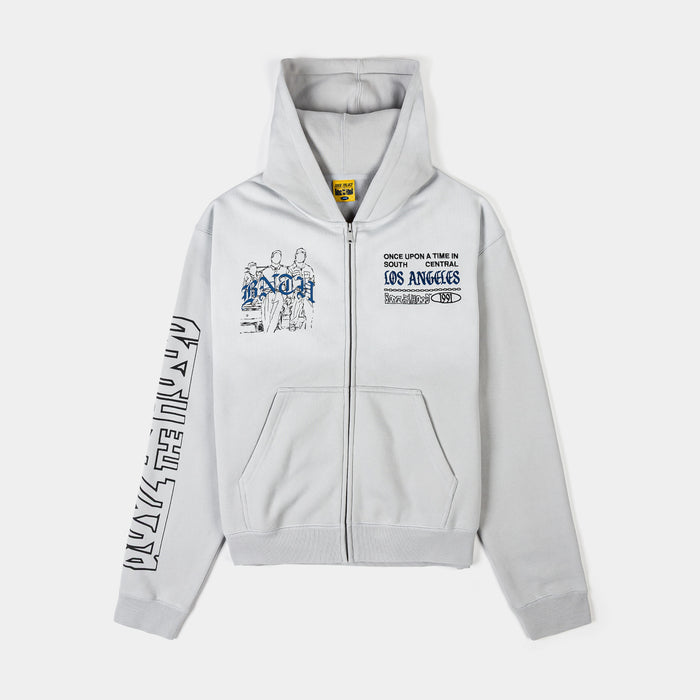 SP x Boyz N The Hood Zip Up Mens Hoodie (Grey/Blue)