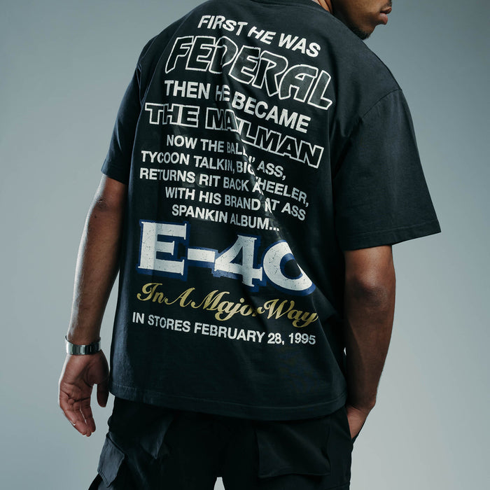 SP x E-40 In A Major Way Mens Short Sleeve Shirt (Black/Blue)