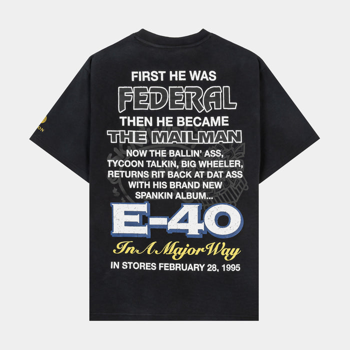 SP x E-40 In A Major Way Mens Short Sleeve Shirt (Black/Blue)