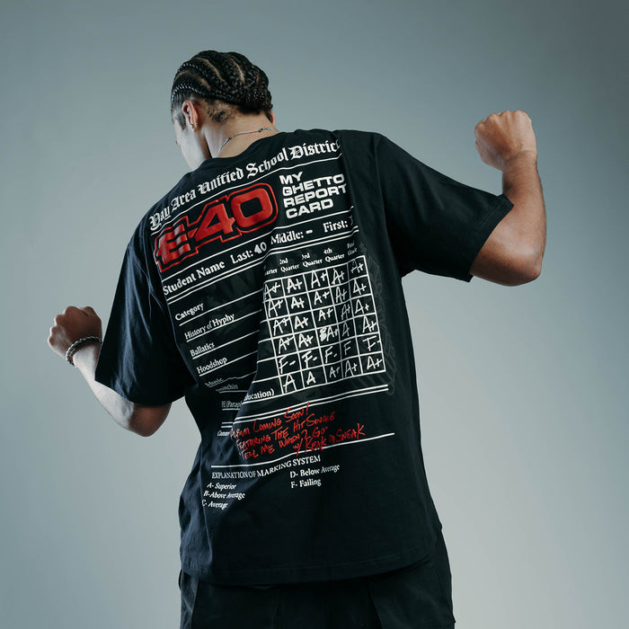 SP x E-40 My Ghetto Report Mens Short Sleeve Shirt (Black/Red)