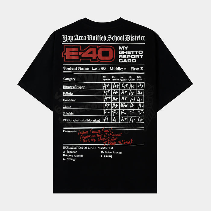 SP x E-40 My Ghetto Report Mens Short Sleeve Shirt (Black/Red)