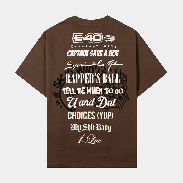 SP x E-40 Rapper's Ball Mens Short Sleeve Shirt (Brown/Black)