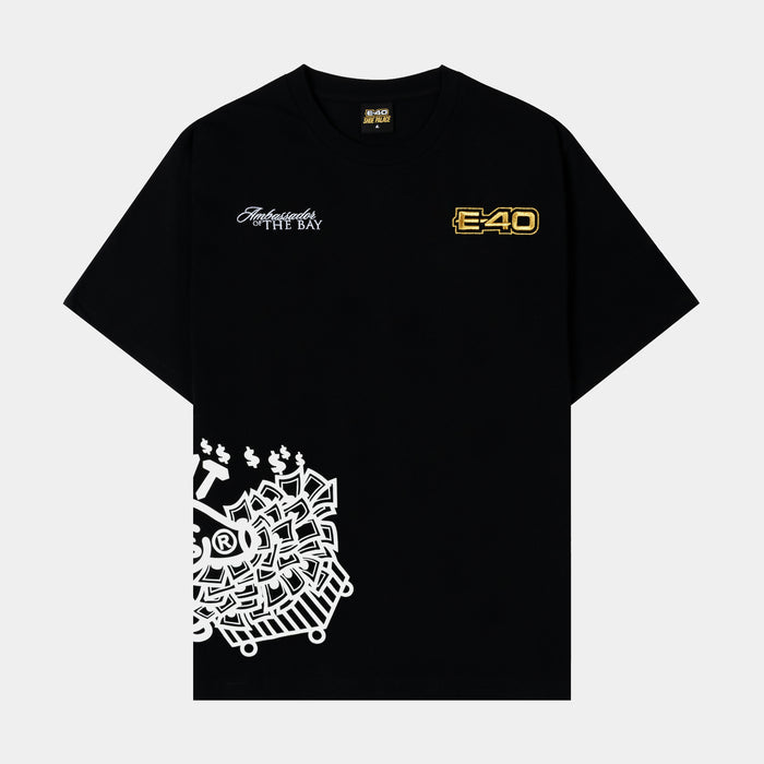SP x E-40 Sized Money Bank Mens Short Sleeve Shirt (Black)
