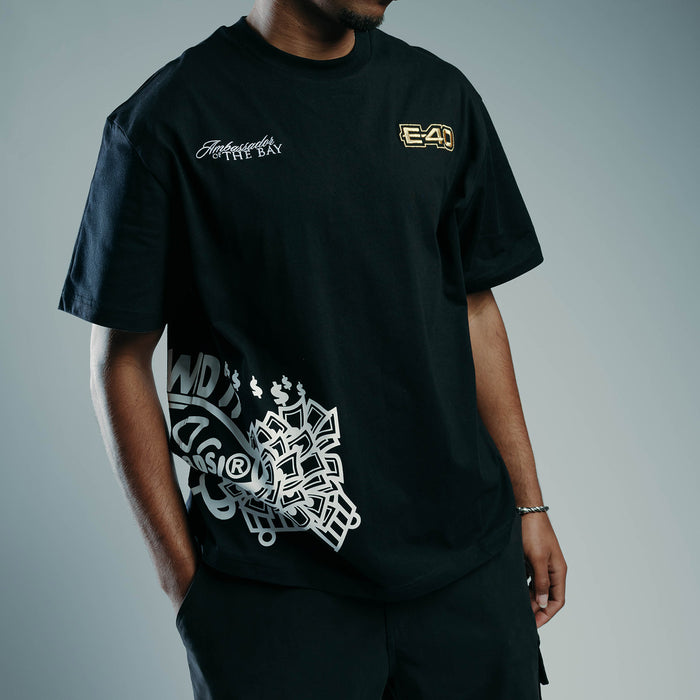 SP x E-40 Sized Money Bank Mens Short Sleeve Shirt (Black)