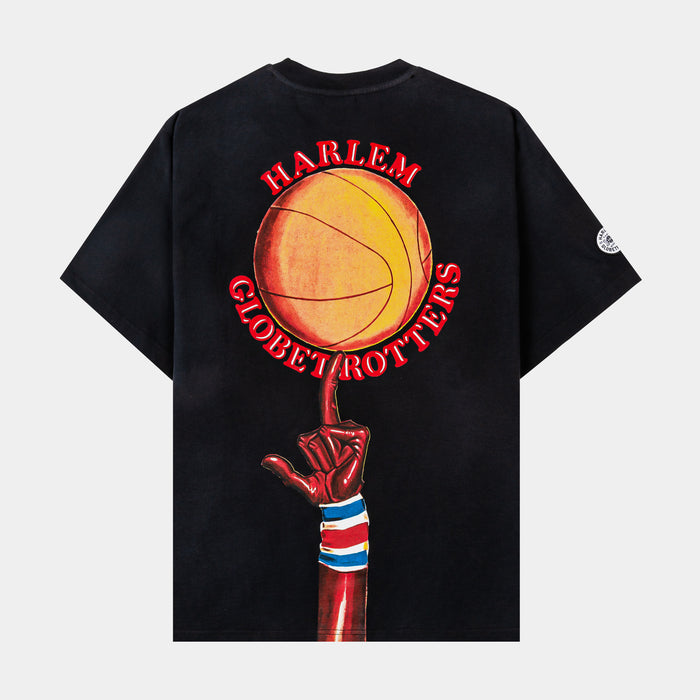SP x Harlem Globetrotters Basketball Washed Mens Short Sleeve Shirt (Black/Red)