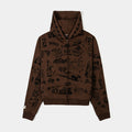 SP x Homies All Over Print Zip Up Fleece Mens Hoodie (Brown/Black)