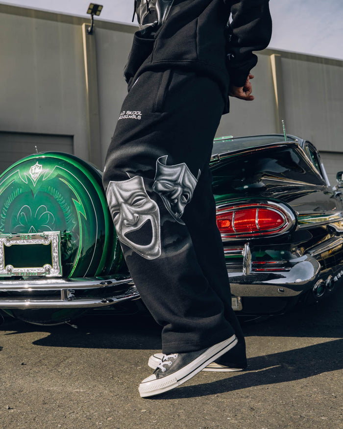 SP x Homies Masks Fleece Mens Sweatpants (Black/Silver)