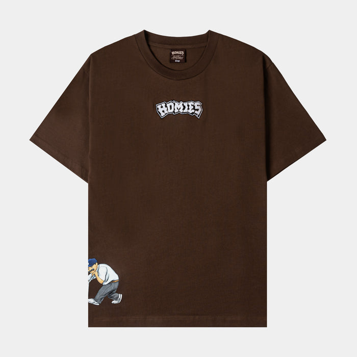 SP x Homies Old Skool Mens Short Sleeve Shirt (Brown/White)