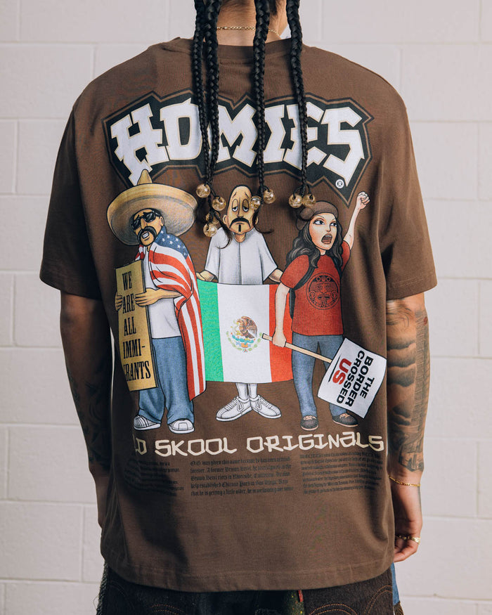 SP x Homies Old Skool Mens Short Sleeve Shirt (Brown/White)