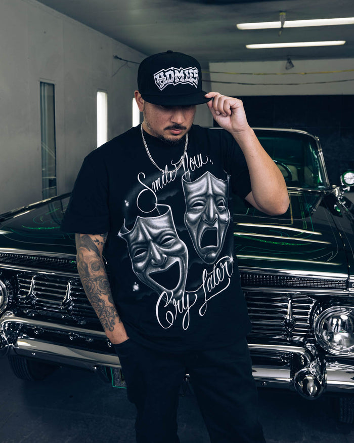 SP x Homies Smile Now Cry Later Mens Short Sleeve Shirt (Black/Silver)