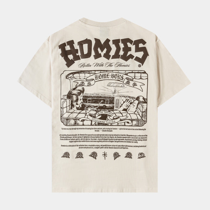 SP x Homies The Home Boys Mens Short Sleeve Shirt (Beige/Brown)