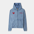 SP x Keith Haring Paint Splatter Full Zip Mens Hoodie (Blue/Red)