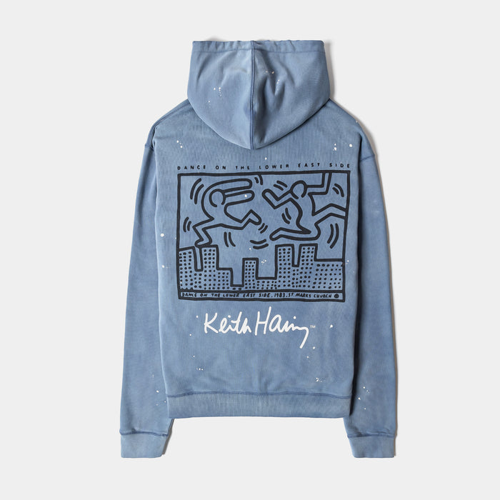 SP x Keith Haring Paint Splatter Full Zip Mens Hoodie (Blue/Red)