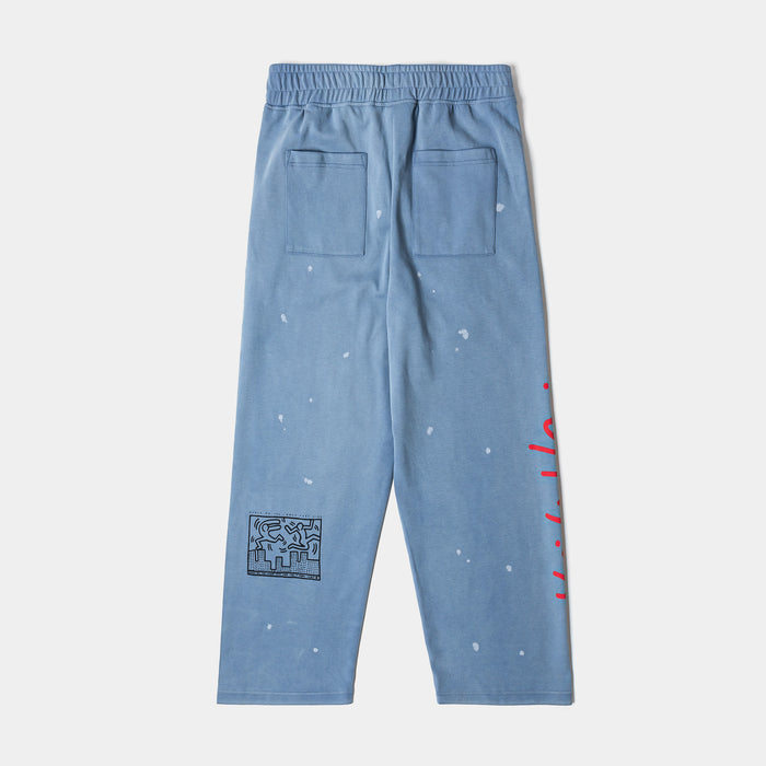 SP x Keith Haring Paint Splatter Straight Mens Pants (Blue/Red)