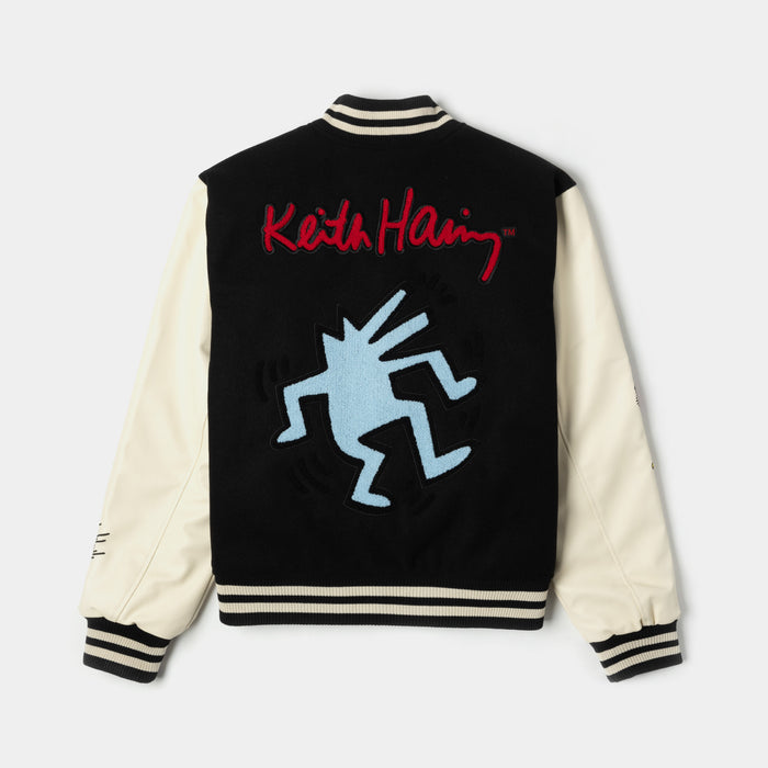 SP x Keith Haring Varsity Mens Jacket (Black/Cream)