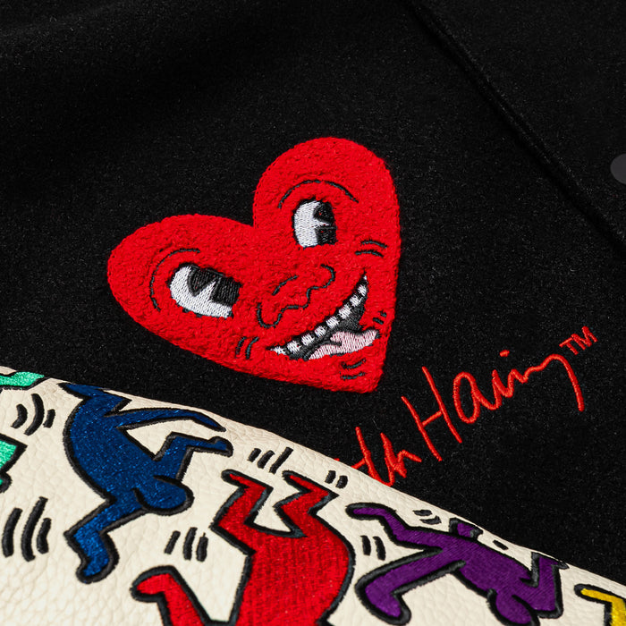 SP x Keith Haring Varsity Mens Jacket (Black/Cream)