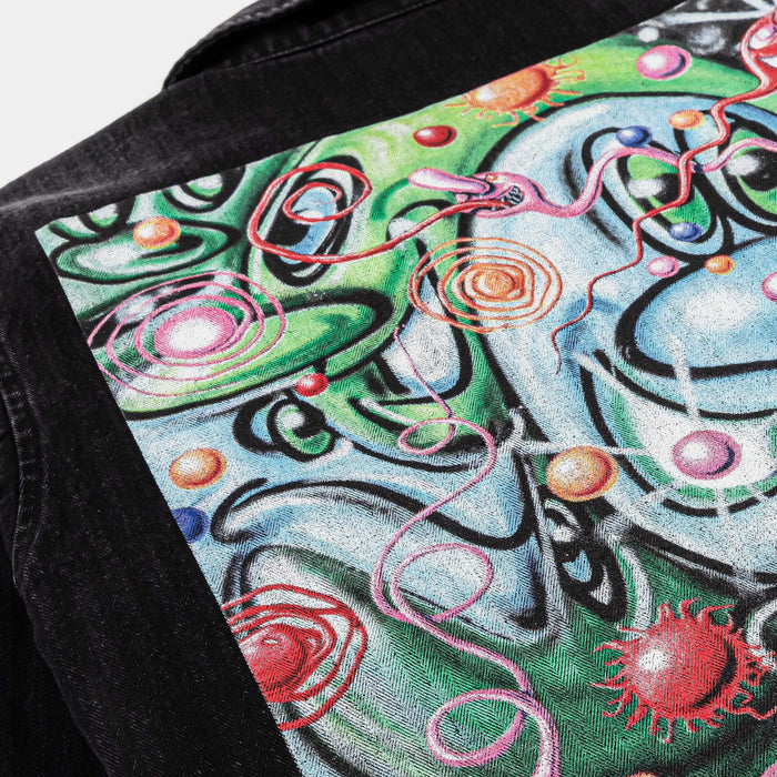 SP x Kenny Scharf All Over Print Chore Washed Mens Jacket (Black/Multicolor)