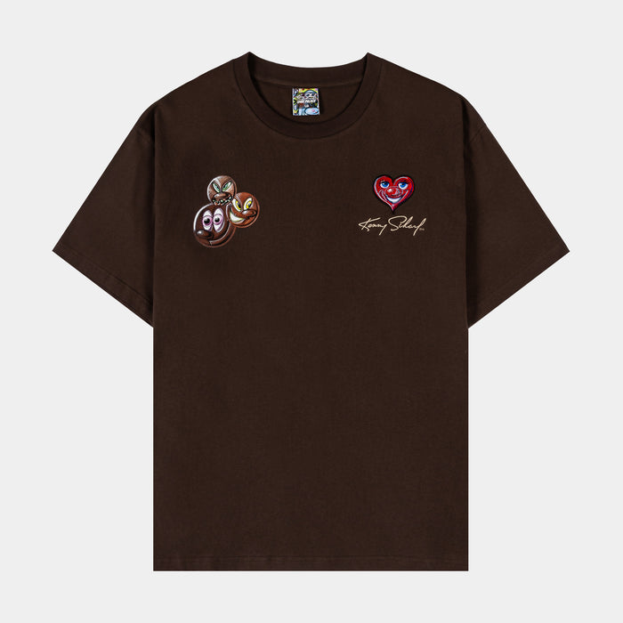 SP x Kenny Scharf Heart Mens Short Sleeve Shirt (Brown/Brown)