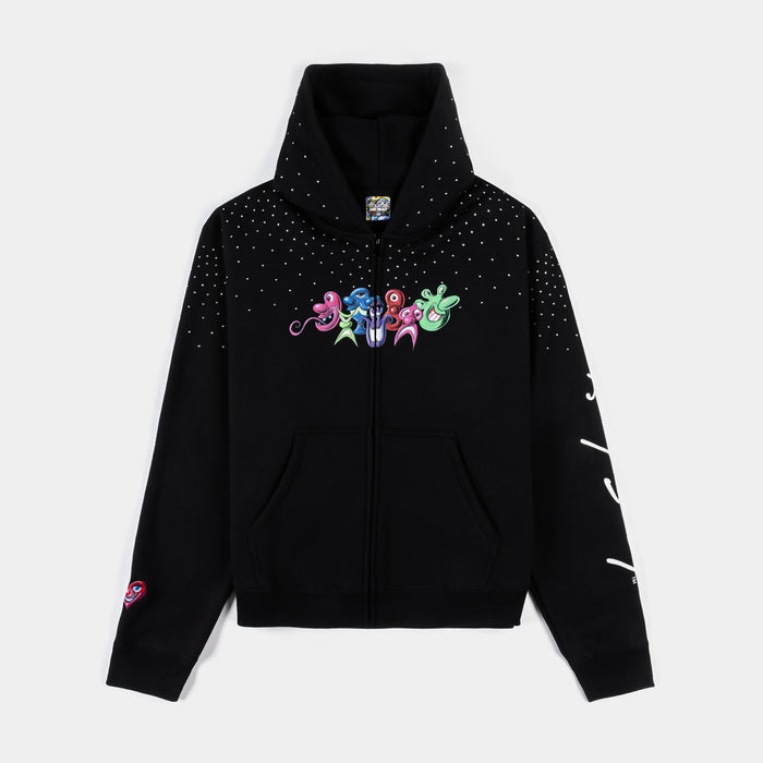 SP x Kenny Scharf Icons Zip Up Mens Hoodie (Black/Blue)