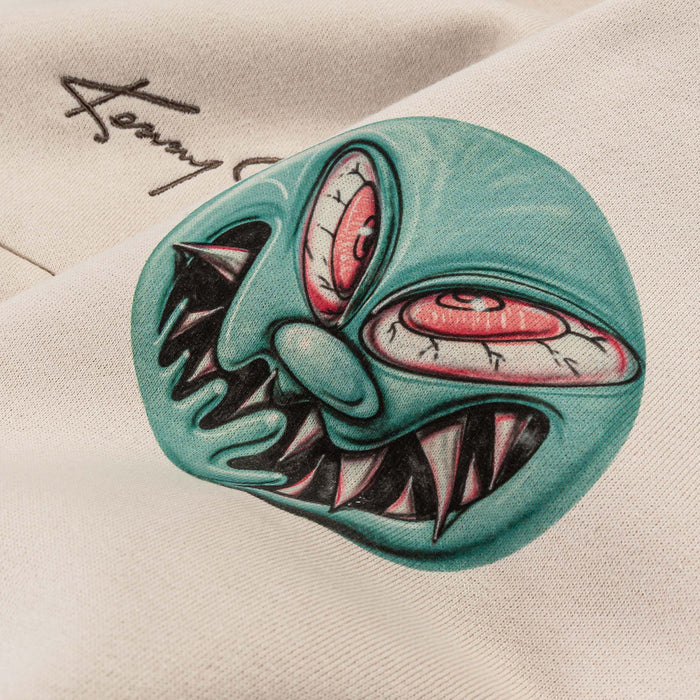 SP x Kenny Scharf Quarter Zip Up Mens Long Sleeve Shirt (Cream/Blue)