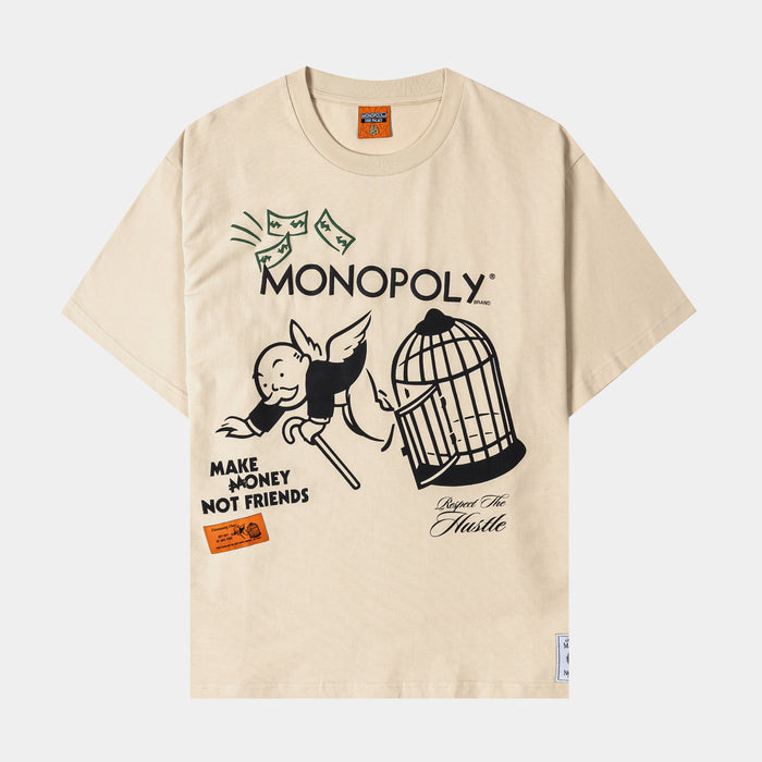 SP x Monopoly Chance Mens Short Sleeve Shirt (Beige/Black)