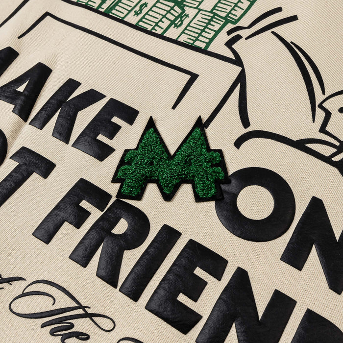 SP x Monopoly Make Money Not Friends Pullover Mens Hoodie (Beige/Black)