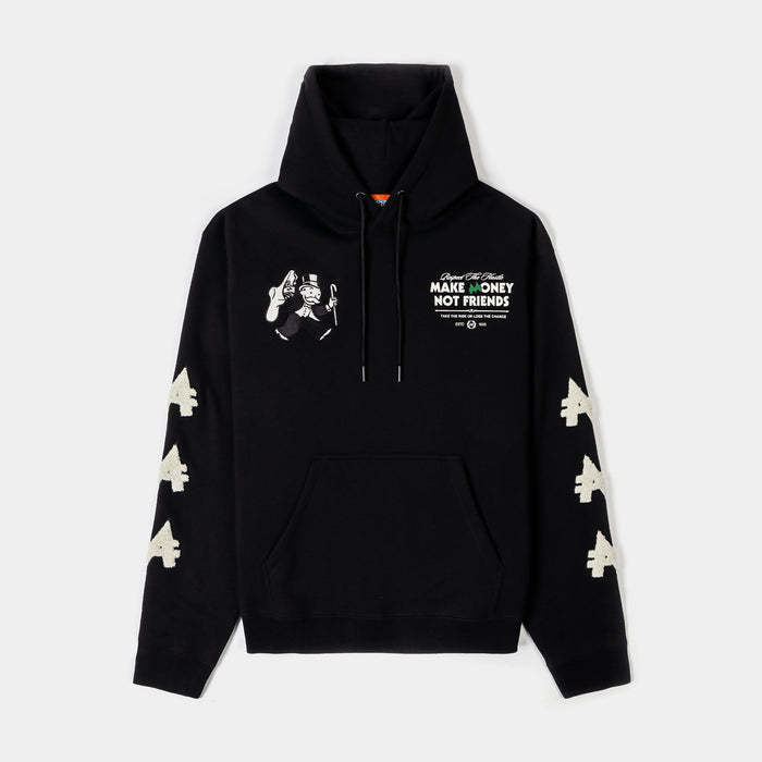 SP x Monopoly Make Money Not Friends Pullover Mens Hoodie (Black/Cream)