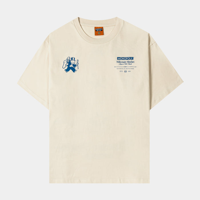 SP x Monopoly Millionaire Mindset Mens Short Sleeve Shirt (Beige/Blue)
