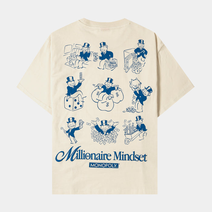 SP x Monopoly Millionaire Mindset Mens Short Sleeve Shirt (Beige/Blue)