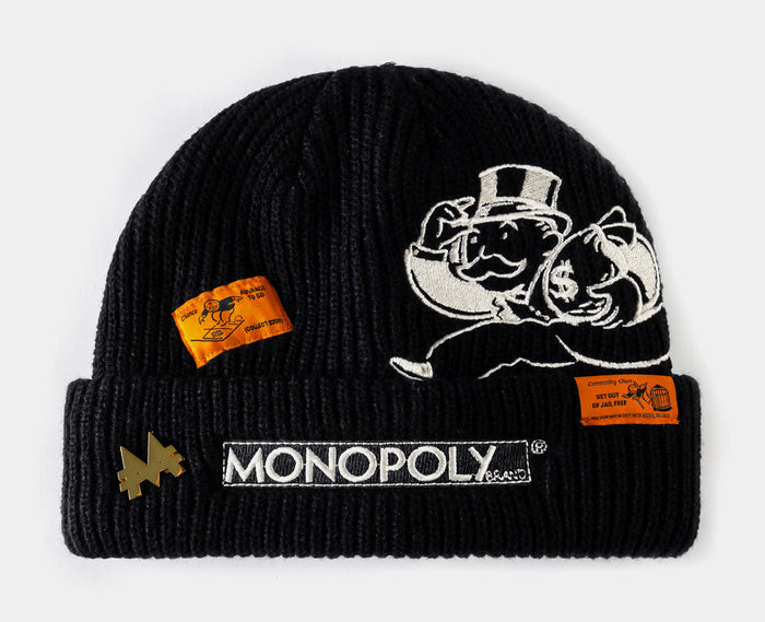 SP x Monopoly Secure The Bag Beanie Mens Hat (Black/Cream)
