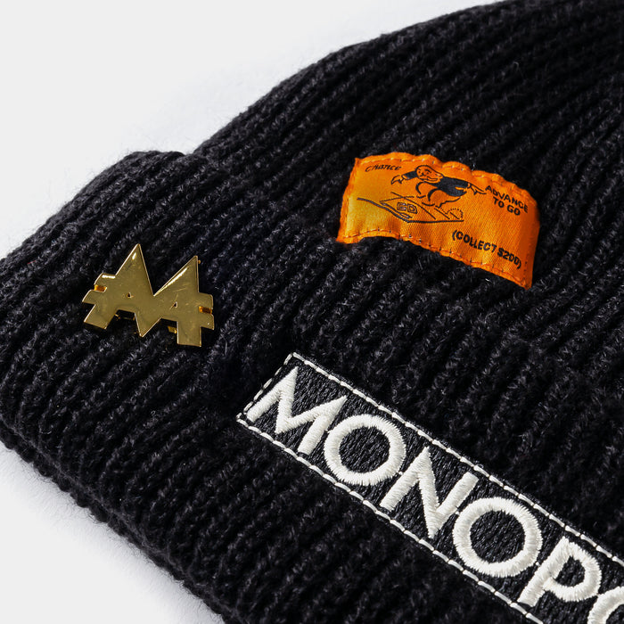 SP x Monopoly Secure The Bag Beanie Mens Hat (Black/Cream)