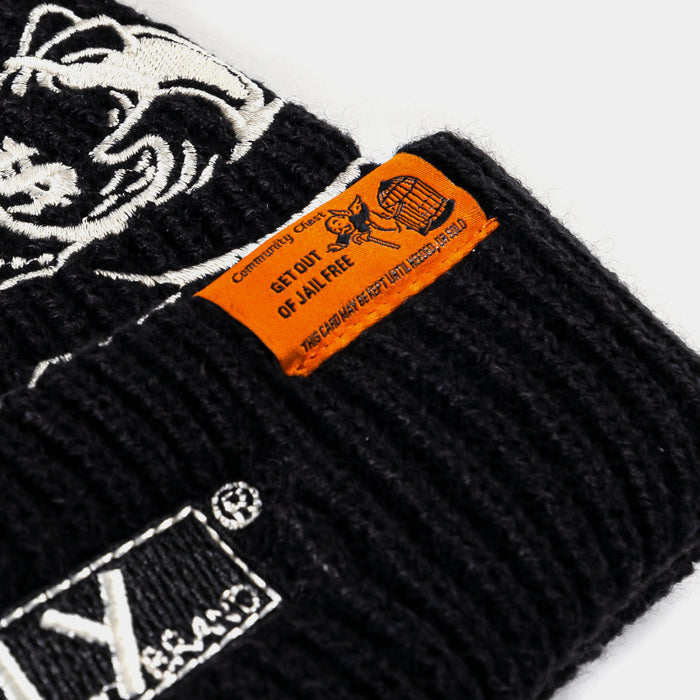 SP x Monopoly Secure The Bag Beanie Mens Hat (Black/Cream)